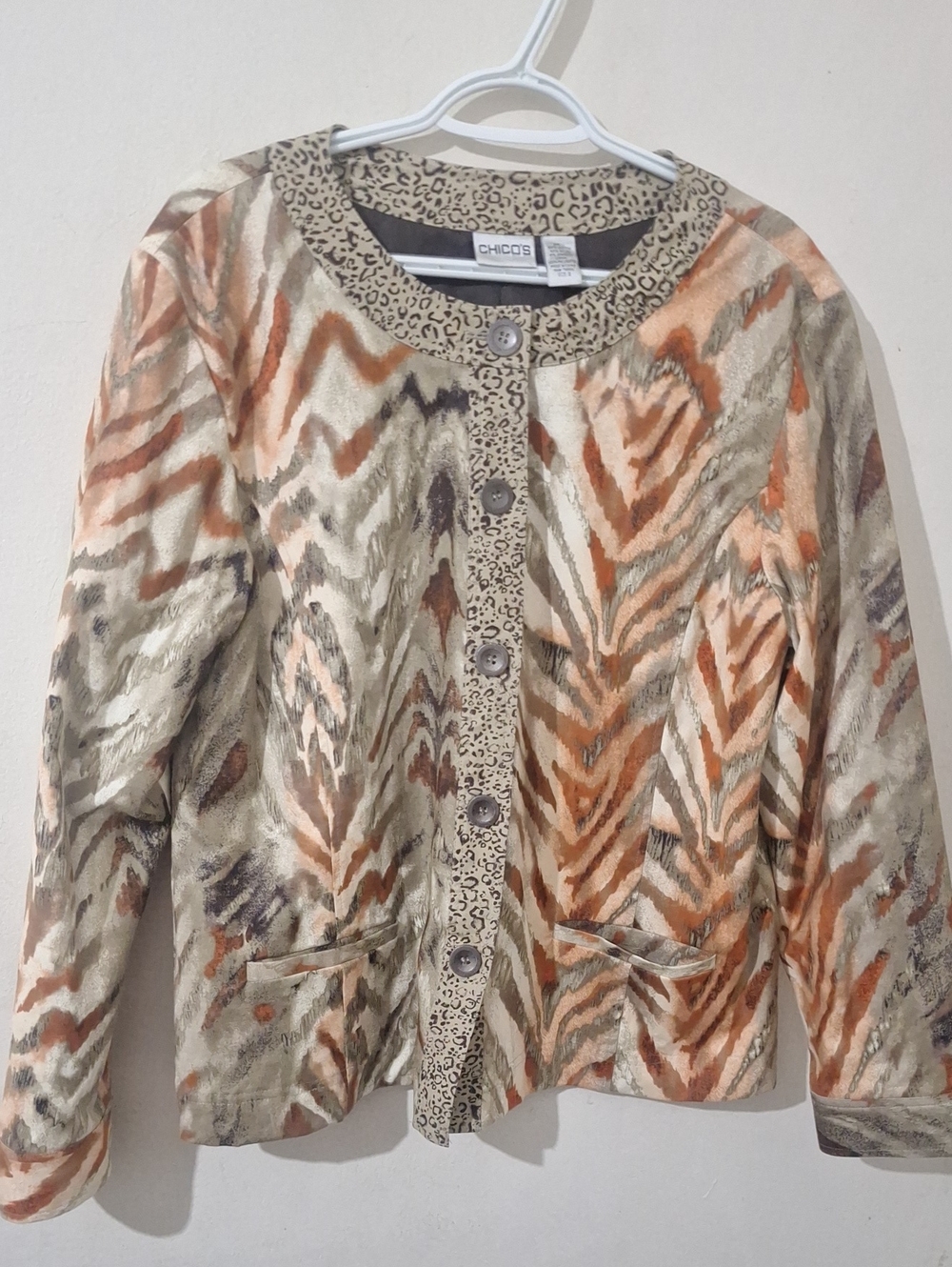 Chico's Multicolor Animal-Print Blazer